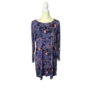 Peruvian Connection Shadow Blossom Pima Cotton Shirt Dress Women's Size M
